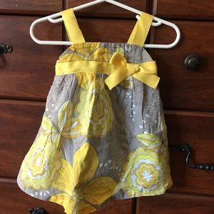 Old Navy summer yellow/gray dress 6-12 months EUC